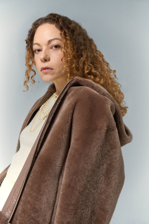 Pica Noir | Andjelic Shearling Hoodie Jacket