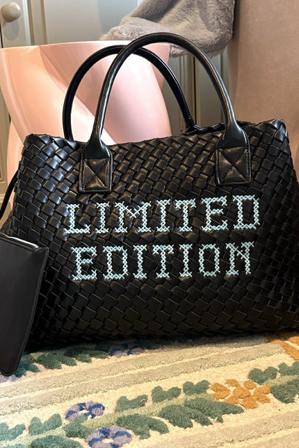 Limited edition woven handbag by Lilly Loves, featuring intricate craftsmanship and stylish design.