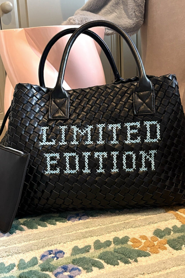 Limited edition woven handbag by Lilly Loves, featuring intricate craftsmanship and stylish design.