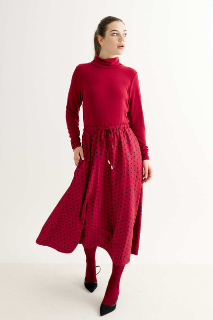 Lyra Spot Dress - Wine