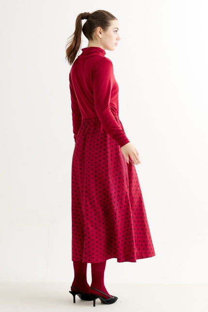Lyra Spot Dress - Wine