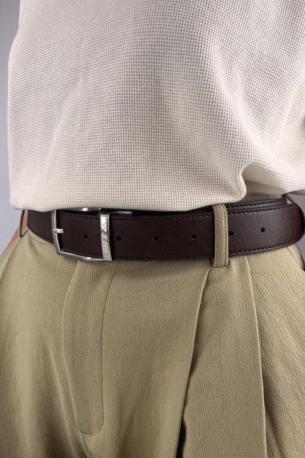 Canussa | Reverse reversible belt – White/Chocolate