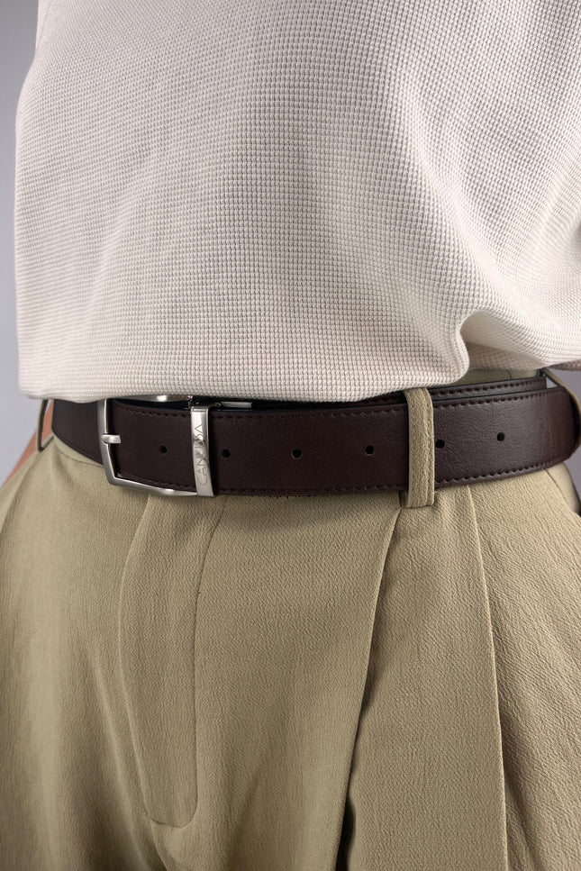 Canussa | Reverse reversible belt – White/Chocolate