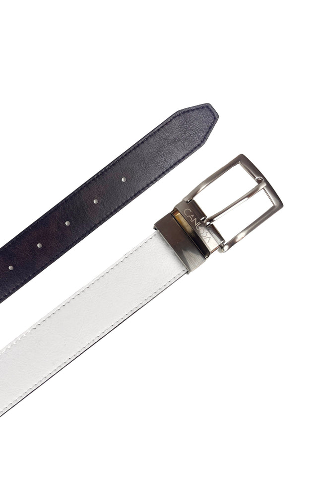 Canussa | Reverse reversible belt – White/Chocolate