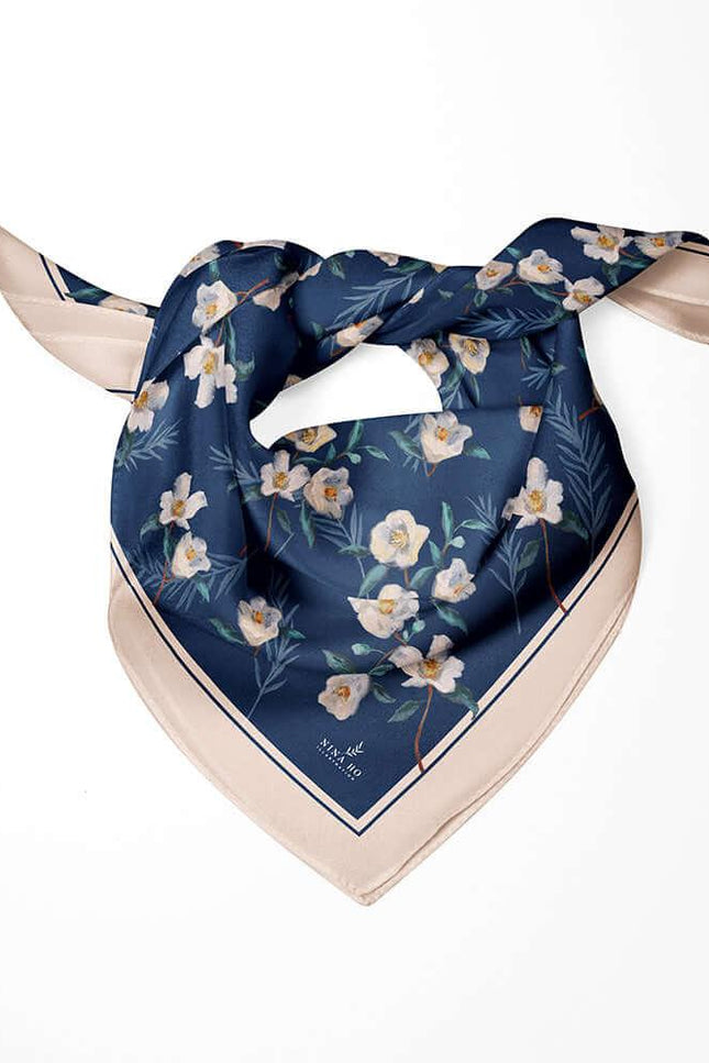 Nina Ho | Serene Camellia Double-Sided Silk Scarf