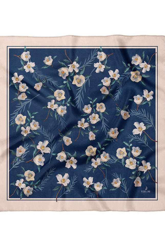 Nina Ho | Serene Camellia Double-Sided Silk Scarf