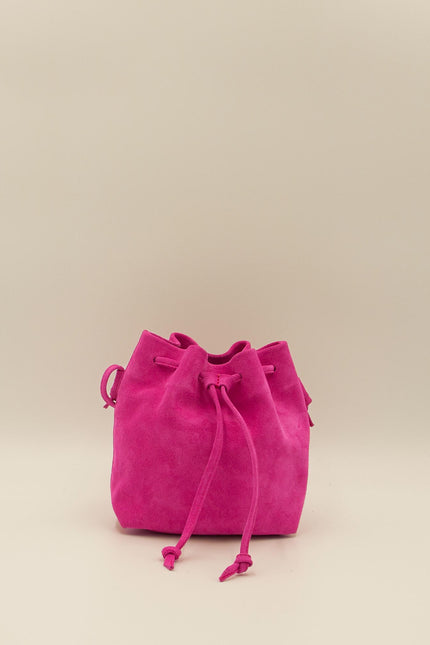 bolso de piel de ante mini dulse fucsia estudio