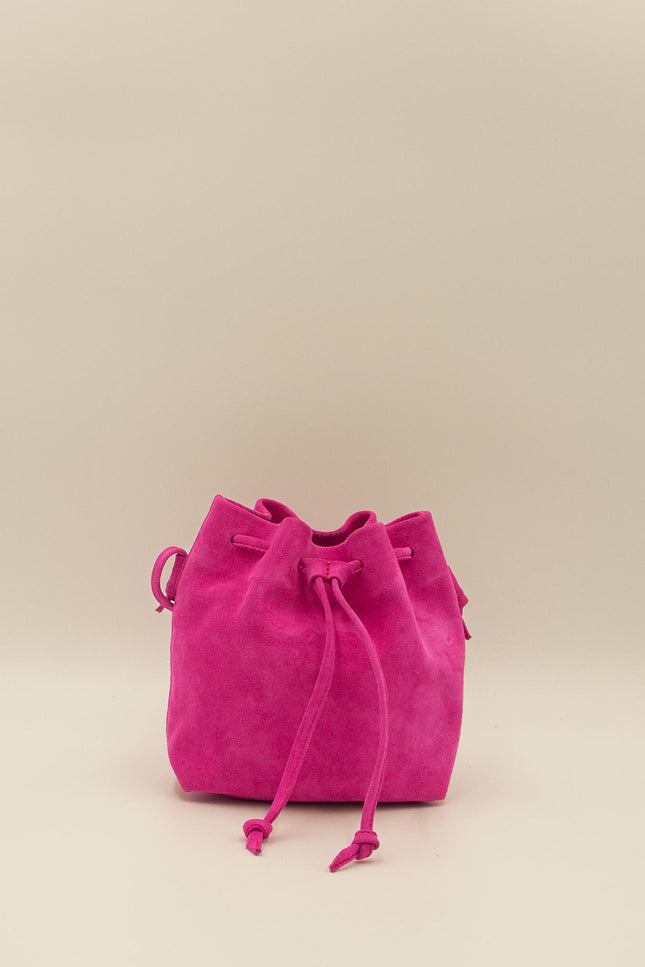 bolso de piel de ante mini dulse fucsia estudio