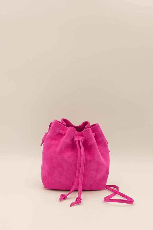 bolso de piel de ante mini dulse fucsia estudio