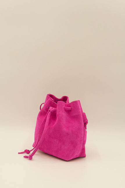 bolso de piel de ante mini dulse fucsia estudio