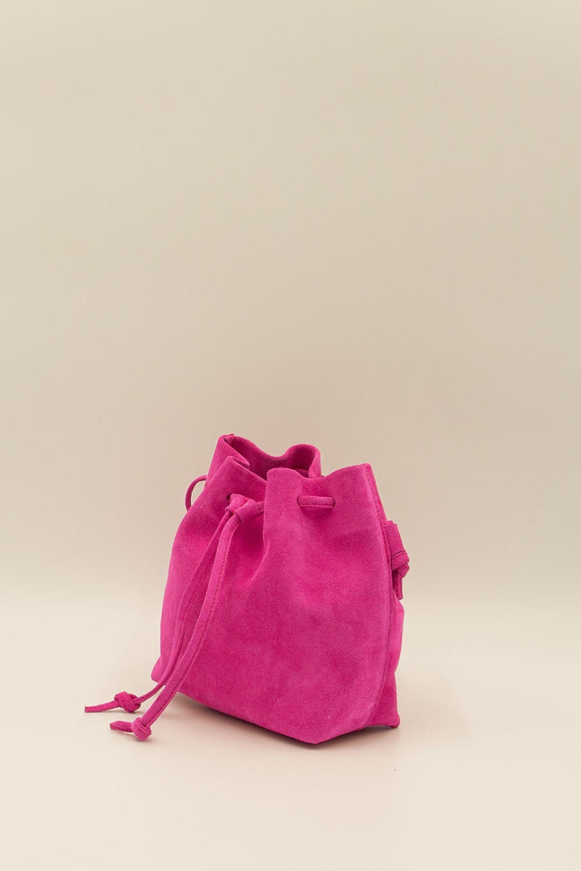 bolso de piel de ante mini dulse fucsia estudio
