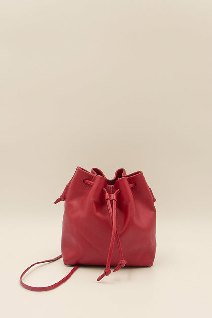 bolso de piel de napa mini dulse rojo estudio