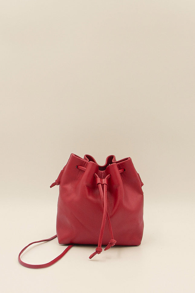 bolso de piel de napa mini dulse rojo estudio