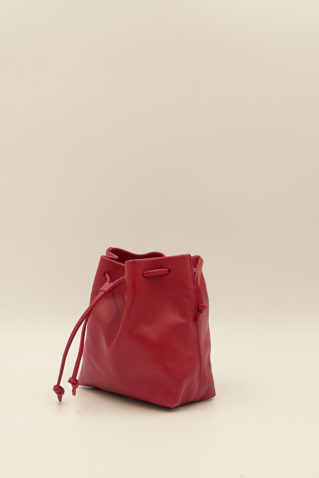 bolso de piel de napa mini dulse rojo estudio