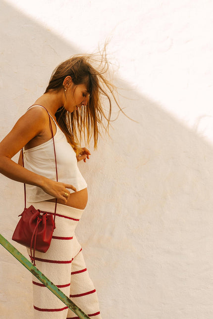 bolso de piel de napa mini dulse rojo fotos fuerteventura