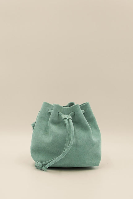 bolso de piel de ante mini dulse turquesa estudio