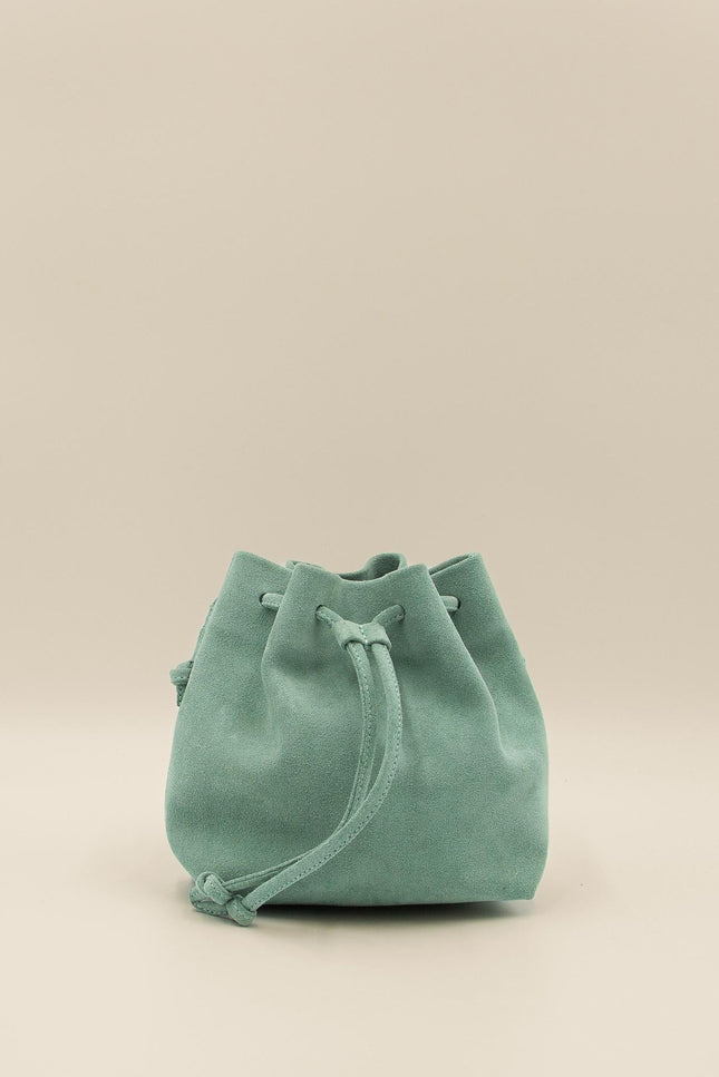 bolso de piel de ante mini dulse turquesa estudio