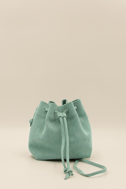 bolso de piel de ante mini dulse turquesa estudio