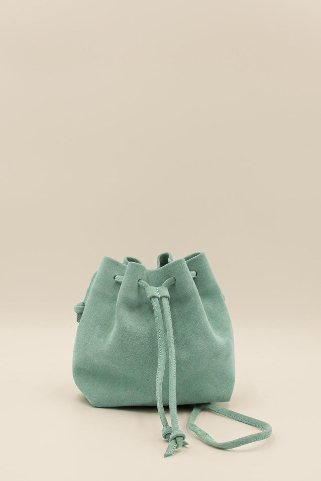 bolso de piel de ante mini dulse turquesa estudio