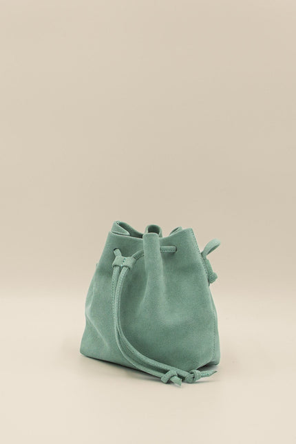 bolso de piel de ante mini dulse turquesa estudio