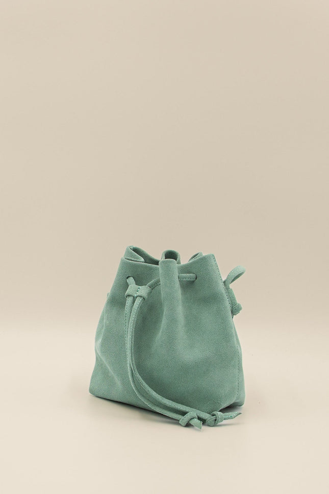 bolso de piel de ante mini dulse turquesa estudio