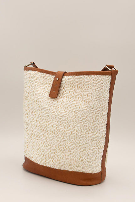 bolso piel y tela crochet de algodón y polyester reciclado mirta foto estudio 4