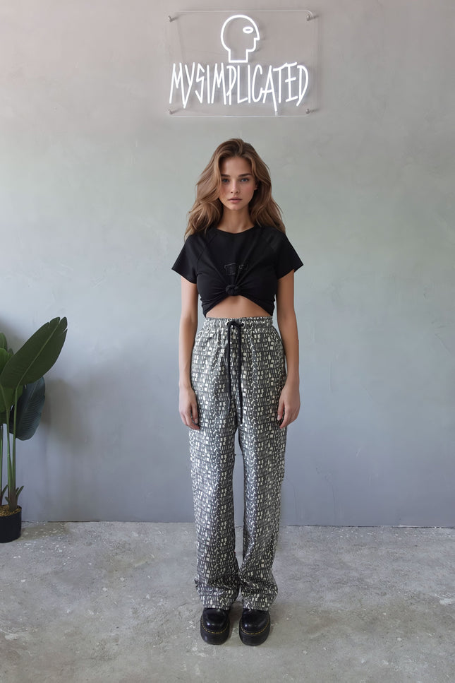 MySimplicated | Straight Trousers Ribbed Fabric Pattern
