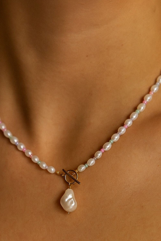 My Little Nature I Natural Freshwater Pearls Necklace With Genuine Baroque Pearl  Pendant - Pearls Choker