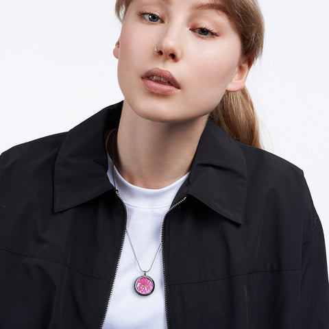 My Little Nature I Handmade Necklace With Pink Pressed Carrot Flower