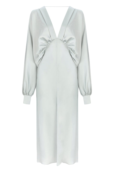 Nazli Ceren | Sukienka midi Mila srebrna