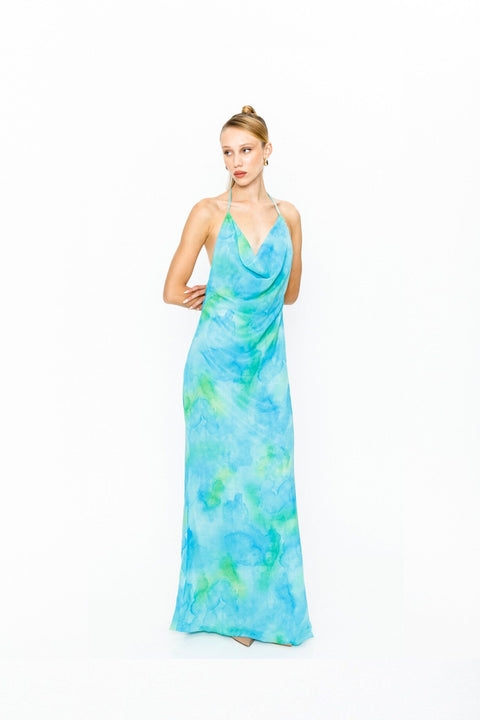 Say no more I Irena Blue Floral Maxi Mermaid Dress