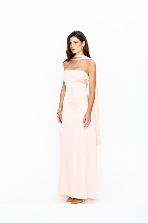 Say no more I Belle Maxi Satin dress sorbet