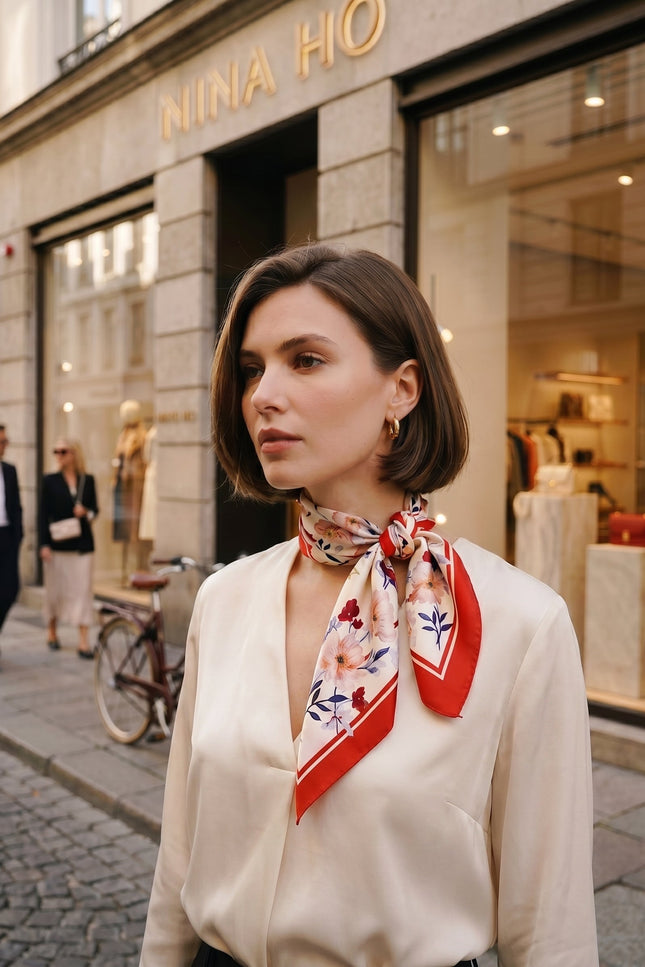 Nina Ho | Poppy Valley Double-Sided Silk Scarf