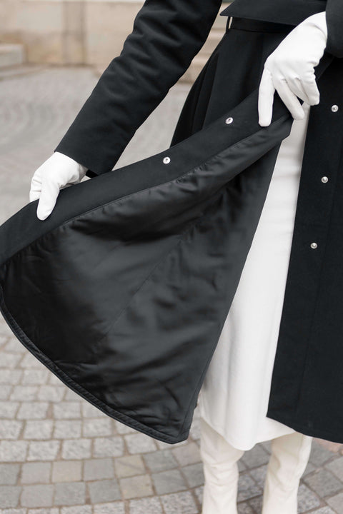 RainSisters | Warm Women’s Single Breasted Fit and Flare Coat | Obsidian Frost