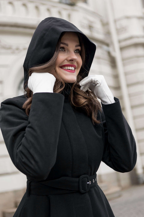 RainSisters | Warm Women’s Single Breasted Fit and Flare Coat | Obsidian Frost