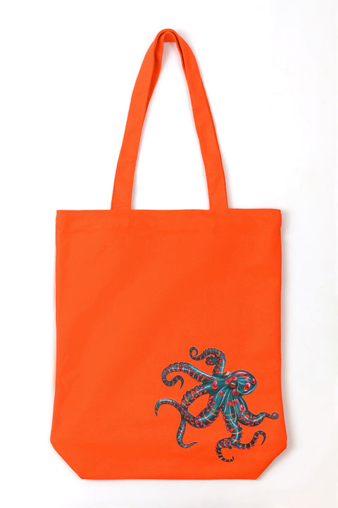 Janara Jones | Orange Octopus Tote Bag