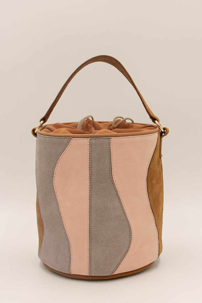 bolso piel nobuck y ante tambour organico sienna