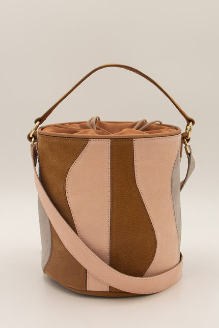 bolso piel nobuck y ante tambour organico sienna