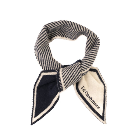 Bel Cashmere | Szalik z kaszmiru w niebieskie paski