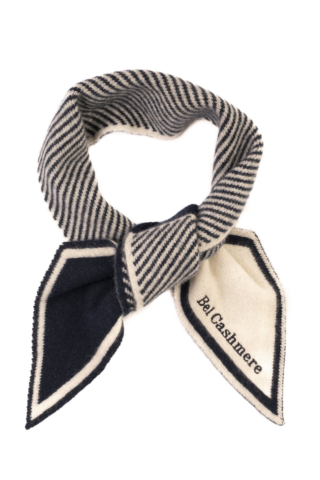 Bel Cashmere | Pañuelo de cashmere rayas azul