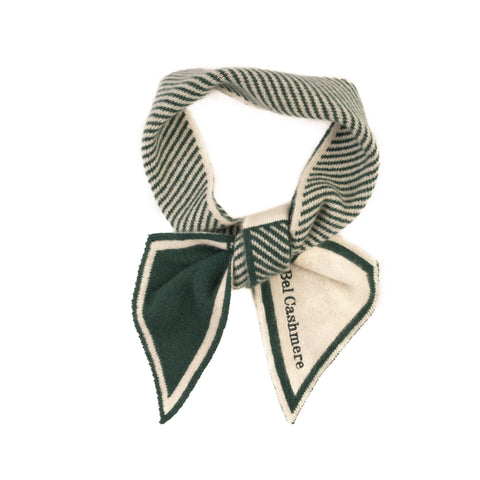 Bel Cashmere | Szalik z kaszmiru w zielone paski