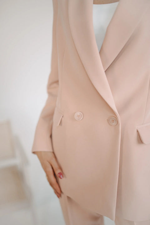 Etanna I Double-breasted Blazer Peach