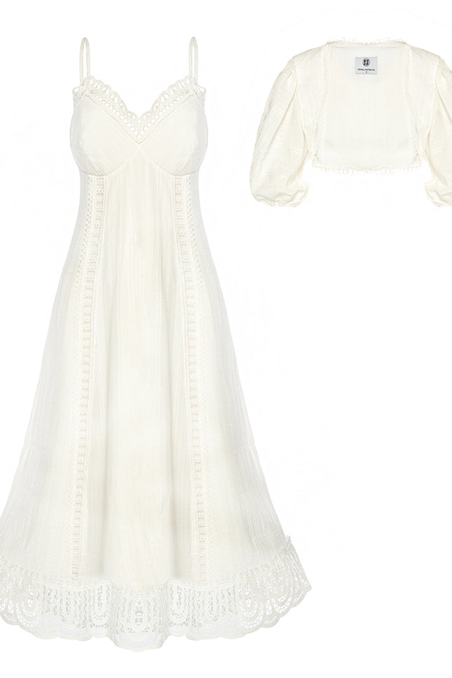 Petra Petrova | Embroidered Cotton Summer Dress With Bolero