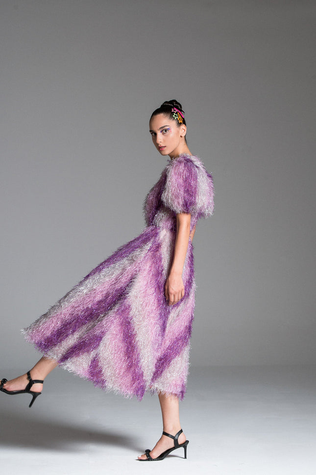 Psychedelic Overdose | Feather Midi Dress