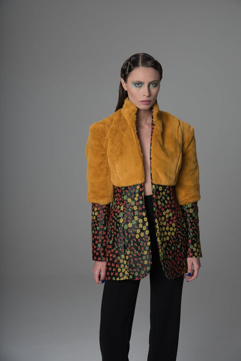 Psychedelic Overdose | Faux Fur Flower Jacket