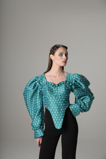 Psychedelic Overdose | Swan Corset Blouse