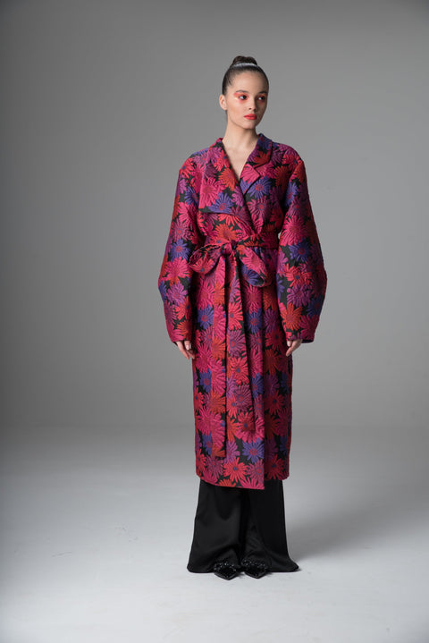 Psychedelic Overdose | Długi płaszcz Balloon różowy