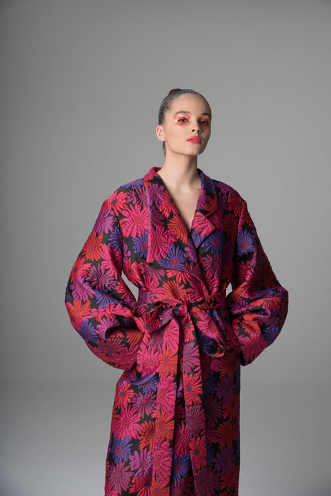 Psychedelic Overdose | Długi płaszcz Balloon różowy