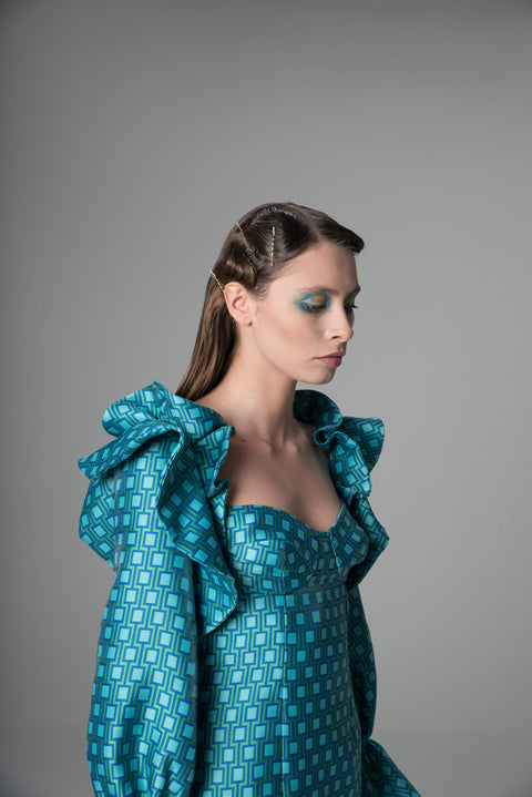 Psychedelic Overdose | Sukienka midi z falbaną Sunny