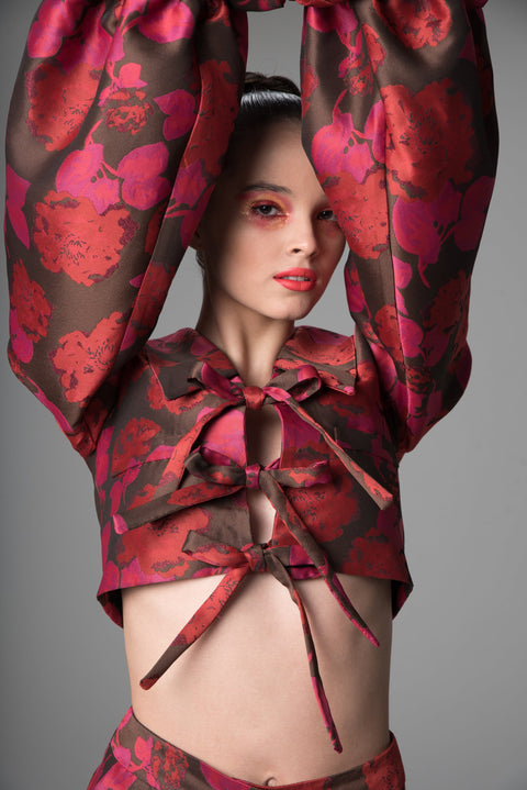 Psychedelic Overdose | Bluzka w kwiaty Bow